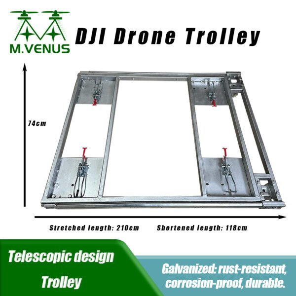 small galvanized stainless steel heavy duty sliding rail telescopic transfer transport trolley for drones