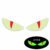 a pair of red cat's-eye pattern stickers